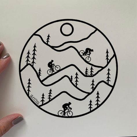 Long weekend ahead here in Germany. Comment an emoji that expresses your plans for the weekend. Me: ✍️ #penandinkartist #drawnbyhand #justdraw #instadrawings #bikeart #outdoorlife #mountainbiking Bike Drawing Aesthetic, Mountain Trail Drawing, Mountain Biking Drawing, Bicycle Art Illustration, Bike Illustration Simple, Cycling Art Drawing, Biking Drawing, Mountain Bike Drawing, Bike Drawing Simple