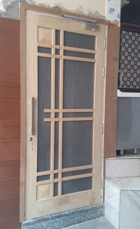 Main Door Jalli, Jaali Gate Design Wooden, Mesh Door Design Wooden, Jaali Door Design Wooden, Wooden Jali Door Design Modern, Jali Door Design Modern, Jali Gate, Jaali Door, Jali Door