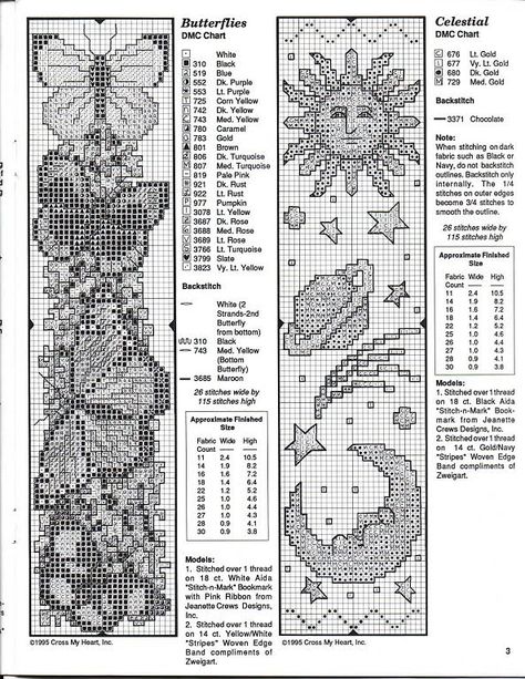 Butterflies and celestial bookmark patterns. Good for cross stitch or loom beading. Sunflowers Cross Stitch Patterns, Embroidering Patterns, Stitch Bookmark, Butterfly Cross Stitch, Cross Stitch Books, Cross Stitch Needles, Pola Kristik, Cross Stitch Bookmarks, Stitch Book