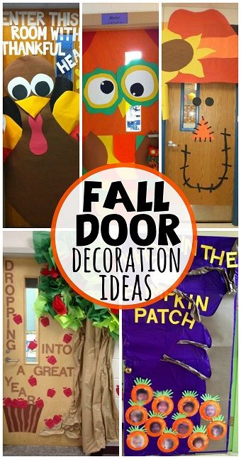 Fall Door Decoration Ideas for the Classroom #Bulletinboards | CraftyMorning.com Fall Elementary Door Decorations, Fall Winter Door Decorations Classroom, Fall Pre K Classroom Door Decoration, Fall Into Learning Classroom Door, Fall Library Door Decorations, September School Door Ideas, School Door Decorations For Fall, Kindergarten Fall Door Ideas, Fall Board Ideas For Work