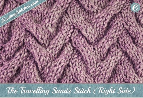 Travelling Sands Stitch Knitting 101, Broken Ribs, Knitting Patterns Free Scarf, Cable Needle, Free Scarf, Cable Stitch, Stockinette Stitch, The Sand, Knitting Patterns Free