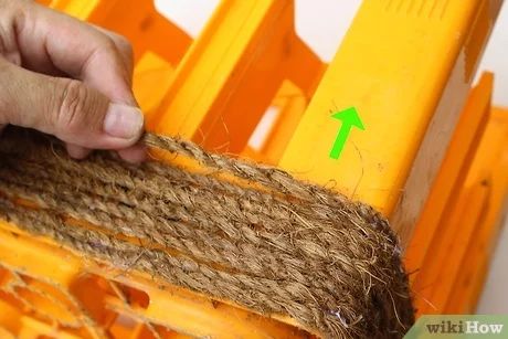 How to Make a Milk Crate Ottoman: 12 Steps (with Pictures) Plastic Milk Crate, Crate Ottoman, Plastic Milk Crates, Plastic Milk, Milk Crate, Milk Crates, Sisal Rope, Plant Stand Indoor, Outdoor Stools