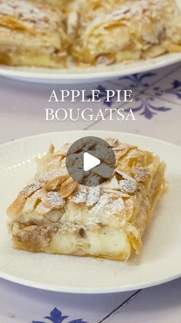 Antoniou Fillo Pastry on Instagram: "APPLE PIE BOUGATSA. Apple and custard is one of our family’s favourite dessert flavour combinations. What’s not to love about creamy custard, spiced apples, crispy Fillo Pastry and almonds? We enjoy this warm with a scoop of ice cream. Head to our website for the recipe, there is a link in our Instagram bio. Alternatively, here is the link which you can copy into your internet browser: https://antonioufillo.com.au/blog/recipes/apple-pie-bougatsa  #applepie #bougatsa #applepiebougatsa #applecake #custard #custardcake #applepierecipe #bougatsarecipe" Bougatsa Recipe, Flavour Combinations, Scoop Of Ice Cream, Greek Sweets, Custard Cake, Apple Pie Recipes, Spiced Apples, Apple Cake, Instagram Bio