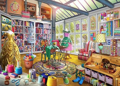 30 Day Art Challenge, Jigsaw Puzzles Art, Jigsaw Puzzles 1000, Childhood Dreams, Nostalgic Art, Sewing Bee, Puzzle For Adults, Online Puzzles, 1000 Piece Puzzle