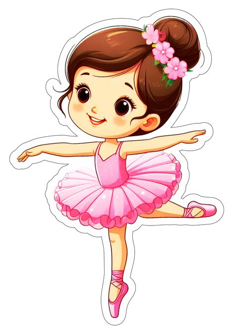 Ballerina Clipart Cute, Baby Girl Stickers, Boyfriends Birthday Ideas, Ballerina Clipart, Fairy Birthday Cake, Pink Clouds Wallpaper, Ballerina Cake Topper, Princess Birthday Party Decorations, Ballet Images