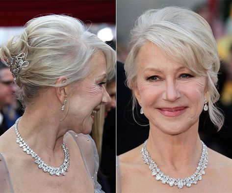 Helen Mirren Long Hair, Mother Of The Bride Hairstyles Over 50 Long Hair, Older Mother Of The Bride Hairstyles, Mother Of The Bride Updo Hairstyles Front View, Older Women Hairstyles Wedding, Over 60 Updos, Grandmother Hairstyles Wedding, Mob Wedding Hairstyles For Short Hair, Updos For Women Over 50 Wedding