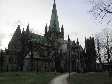 Nidaros cathedral, Trondheim Nidaros Cathedral, Stone Buildings, Dark Vibes, Trondheim, Architecture Building, Cologne Cathedral, Black Metal, Norway, Maine