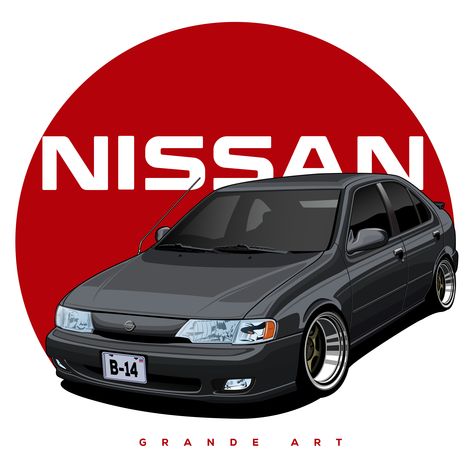 T-shirt, stickers, poster and another apparel already avalibe in my store on redbubble, just click the image :D Nissan B14, Nissan Sentra B13, Jdm Logo, Car Vinyl Graphics, B13 Nissan, Nissan Np300, Japan Graphic Design, Jimny Suzuki, Cars Drawing