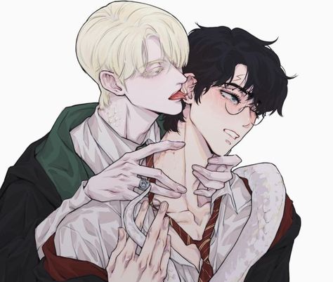 Darry Fanart, Drarry Fanart, Funny Harry Potter Jokes, Harry Draco, Buku Harry Potter, Desenhos Harry Potter, Harry Potter Artwork, Harry Potter Comics, Harry Potter Draco Malfoy