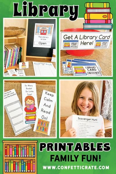 Library Dramatic Play, Printable Pretend Play, Makers Space, Kindergarten Library, Preschool Library, Play Printables, Dramatic Play Themes, Dramatic Play Printables, Library Themes