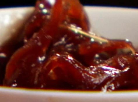 Onion Jam #honey #onions #wine #justapinchrecipes Onion Jam Recipe, Red Onion Jam, Alex Guarnaschelli, Onion Jam, Homemade Condiments, Jam Recipe, Cooking Channel, Jam Recipes, Canning Recipes