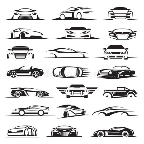 Mechanic Logo Design, Mechanics Logo, Pumpkin Tattoo, Car Logo Design, Automotive Logo Design, Monochrome Illustration, Car Silhouette, 타이포그래피 포스터 디자인, Cool Car Drawings