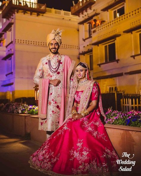 Go for an Ivory outfit with floral motifs to give it an additional charm. #groom #weddingoutfit #sherwani #bride #shaadisaga #lehenga #bridallehenga #weddinginspo #wedding #groomoutfit भारतीय दुल्हन संबंधी, Indian Wedding Dresses, Indian Groom Wear, Sabyasachi Bride, Wedding Dresses Men Indian, Groom Wedding Dress, Couple Wedding Dress, Indian Wedding Couple Photography, Indian Wedding Couple