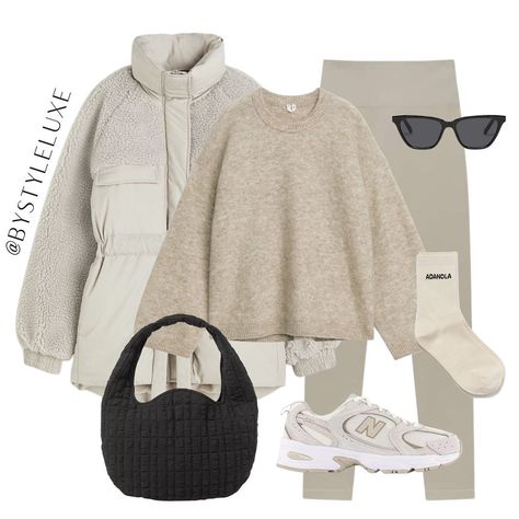 This teddy fleece jacket is back after selling out last year and it also comes in black now. Styled 2 colourways - let me know which you… | Instagram Fleece Jacket Outfit, Teddy Fleece, Cute Winter Outfits, Virtual Fashion, All Black Outfit, Autumn Outfit, Outfits With Leggings, What I Wore, Daily Outfits