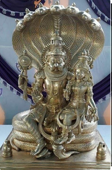 Ugra Narasimha, Godly Art, Santana Dharma, Silver Statue, Narasimha Swamy, Laxmi Narayan, Letter Art Design, Shiva Linga, Hanuman Chalisa