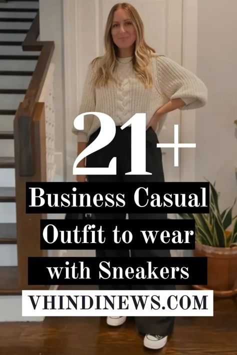 Can I Wear Sneakers for Business Casual Women? 21 Sneakers & Business Casual Women Outfit Sets 68 Trendy Tennis Shoes Women Business Casual, Business Casual Outfits For Women With Jordans, Business Tennis Shoes Outfit, Professional Sneakers Women, Business Casual Sneakers Women Outfit, Women’s Business Casual With Sneakers, Business Casual With Tennis Shoes Women, Outfits With Sneakers For Work, Sneakers With Work Clothes