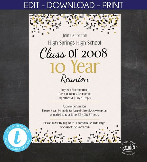 High School Reunion College Reunion Printable Invitation AND | Etsy College Reunion Ideas, High School Reunion Planning, Class Reunion Planning, 50th Class Reunion Ideas, Class Reunion Invitations, 10 Year Reunion, High School Class Reunion, College Reunion, Reunion Decorations