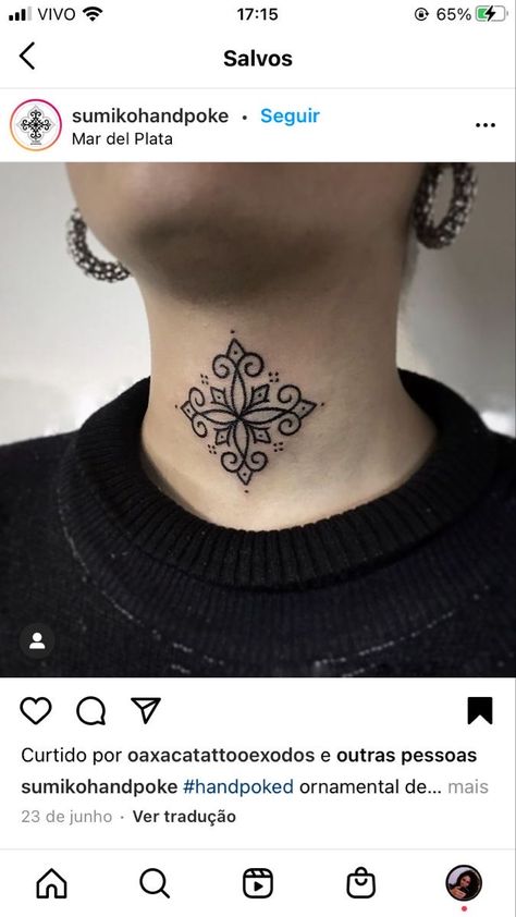 Ornamental Tattoo Neck, Ornamental Neck Tattoos Women, Ornamental Throat Tattoo, Simple Throat Tattoo, Chin Tattoo Woman, Under Chin Tattoo Woman, Throat Tattoos Women Simple, Ornamental Neck Tattoo, Simple Neck Tattoos