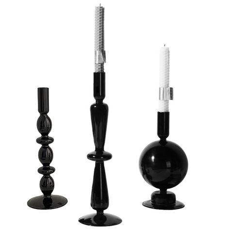 PRICES MAY VARY. 【Material】This set of black candle holders is made entirely of glass, the candle holders are highly heat resistant and can provide you with long term use. 【Crafts】 Our candlestick holders are handmade by traditional craftsmanship to bring you a modern style candle holder. He is not just a simple candle holder, he is a craft that brings charm and beauty to your living space, parties, etc. 【Applicable occasions】These decorative candle holders can be used for weddings, parties, for Black Glass Candle, Candlestick Centerpiece Wedding, Simple Candle, Candlestick Centerpiece, Decor For Wedding, Black Candle Holders, Black Candle, Easy Candles, Buy Candles