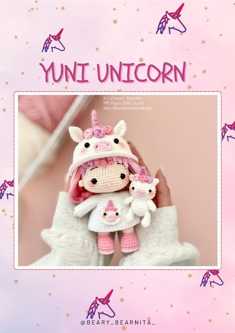 Crochet Doll On Scribd, Free Pattern Amigurumi Doll, Scribd Crochet Pattern, Unicorn Crochet Pattern, Unicorn Crochet, Doll Patterns Free, Unicorn Doll, Crochet Santa, Crochet Dolls Free Patterns