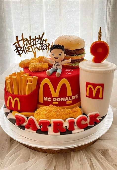 cheese burger McDonald's cake, McDonald's cake, McDonalds cake, mcdonalds cake ideas, mcdonalds cake design, McDonald's birthday cake, McDonald's themed cake, mcdonalds birthday cake Mcdonald’s Birthday, Construction Theme Birthday Cake, Mcdonalds Cake, Korean Cakes, Mcdonalds Birthday Party, Construction Theme Birthday, Pikachu Cake, Cake Design Ideas, Theme Birthday Cake