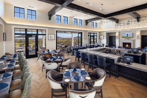 Country Club Lobby Interior Design, Modern Country Club Design, Club House Design, Modern Bar Design, Country Club Design, Lobby Ideas, 19th Hole, Racquet Club, Lobby Interior Design