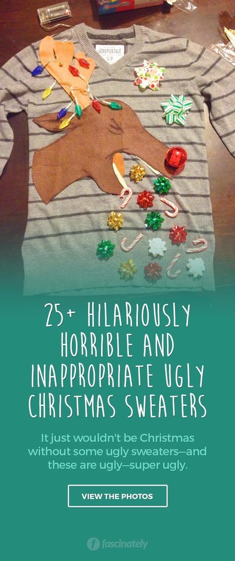 The Best Ugly Christmas Sweater, Creative Christmas Sweaters Diy, Snowman Christmas Sweater, Ugly Christmas Sweaters Diy For Work, Funny Christmas Dress Up Ideas, Ugly Tshirt Ideas Diy, Home Alone Ugly Christmas Sweater, Ugly Stocking Ideas, Work Ugly Christmas Sweater Contest