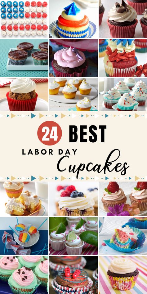 Looking to celebrate with something special on Labor Day? It's time to bake up the best Labor Day Cupcakes. #recipes #roundup #laborday #labordayweekend #labordaycupcakes #cupcakes #baking Dessert Recipes Labor Day, Labor Day Cookie Ideas, Labor Day Cakes Ideas, Labor Day Cupcakes, Labor Day Cupcakes Ideas, Labor Day Cake Ideas, Labor Day Desserts, Labor Day Food Ideas, Pumpkin Slab Pie