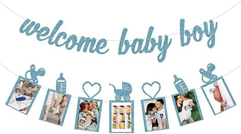 Amazon.com: Baby Shower Decorations for Boy - Welcome Baby Boy Banner and Baby Shower Photo Banner : Home & Kitchen Baby Boy Banner, Welcome Baby Boy, Welcome Baby Banner, Girls Party Decorations, Its A Boy Banner, Baby Banners, Baby Shower Decorations For Boys, Baby Shower Photos, Baby Shower Party Supplies