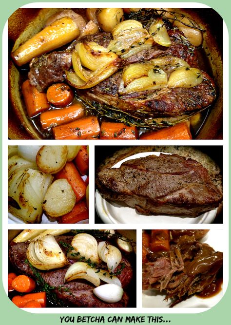 Old Fashioned Pot Roast… – You Betcha Can Make This! Simple Pot Roast, Best Stuffed Pepper Recipe, Oven Pot Roast, Cooking Pork Roast, Easy Pot Roast, Roast Beef Recipes, How To Cook Pork, Fall Cooking, Pot Roast Recipes