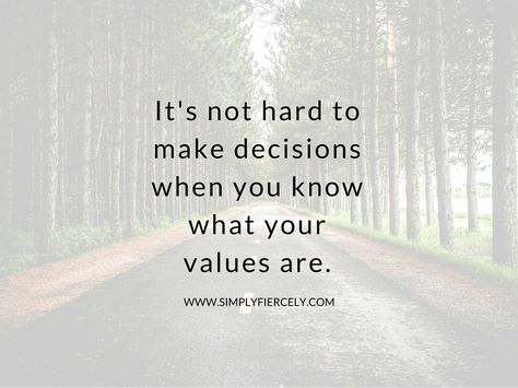 It's not hard to make decisions when you know what your values are. Values In Life, Decision Quotes, Value Quotes, My Core, Psychology Quotes, My Values, Your Values, Psychology Facts, Core Values