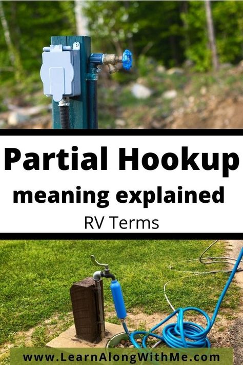 RV terms - partial hookups meaning explained.  A partial hookup is campsite that does not have a "full hookup" so it doesn't have all the amenities that a full hookup campsite has. Rv Food, Rv Kitchen Organization, Rv Storage Ideas, Tent Hacks, Popup Camper Remodel, Small Space Storage Solutions, Camper Organization, Rv Organization, Rv Maintenance