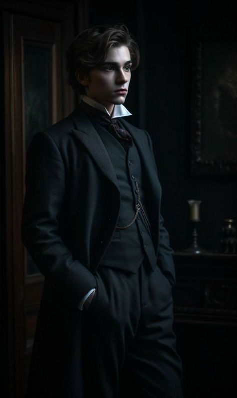 Desmond Byerlee Victorian Character Design, Victorian Male, 1800s Men, 1800s Aesthetic, Male Vampire, Victorian Boy, Victorian Men, Victorian Vampire, Improve Your Style