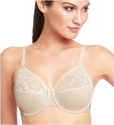 Wacoal Women's Visual Effects Minimizer Bra,Sand,38C at Amazon Women’s Clothing store Bras For Large Bust, Best Minimizer Bra, Minimizer Bra, Geometric Lace, Bra Pattern, Minimiser Bra, New Bra, Perfect Bra, Comfortable Bras