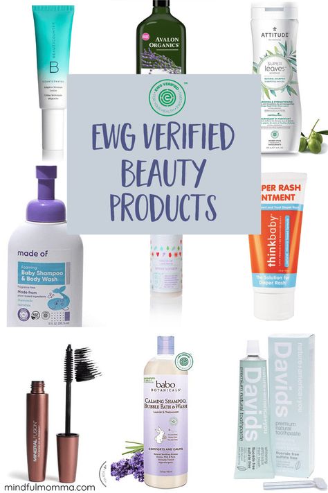 EWG Verified certification assures products are completely transparent about ingredients and free from harmful chemicals. Learn which personal care and beauty products and brands are EWG Verified - including baby products, hair care, bath and body, makeup and more. | #EWG #nontoxic #beauty #bath #baby #hair #skincare via @MindfulMomma Nontoxic Swaps, Homemade Makeup Remover, Living Naturally, Nontoxic Beauty, Nontoxic Skincare, Babo Botanicals, Beauty Bath, Non Toxic Makeup, Toxic Skincare