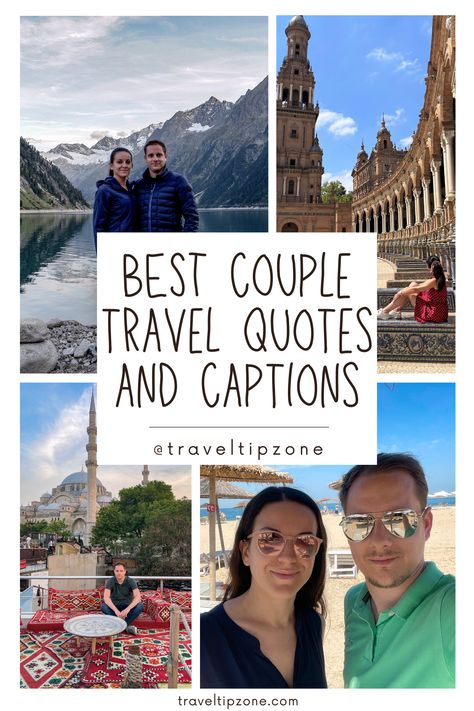 Many of us travel as couples and this inspires many to write or search for couple travel quotes.
Nowadays it is common to use travel quotes on the internet. Quotes can be used as captions, shared on social media with a photo, video or story. Quotes can be an ideal way to spice up an article, video, book or advertisement. That's why they are used so often.
In this article, we present you more than 70 couple travel quotes and captions for Instagram. Exploring With You Quotes, Travel With Spouse Quotes, Traveling With Spouse Quotes, Traveling With Partner Quotes, Traveling With Your Love Quotes, Travelling Couple Quotes, Travel Quotes With Boyfriend, Traveling With You Quotes, Traveling Couple Quotes