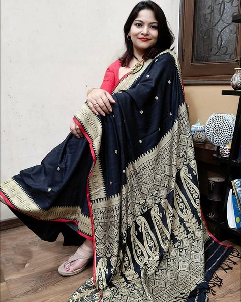 #SM CUSTOMER TESTIMOMIALS HOW BEAUTIFUL SHE LOOKS IN OUR ERI SILK SAREE CRAFTED WITH MUGA THREAD ALLOVER.. THANK YOU FOR CHOOSING @sari_mantra HAPPY SHOPPING How Beautiful, Happy Shopping, Silk Sarees, Saree, Silk