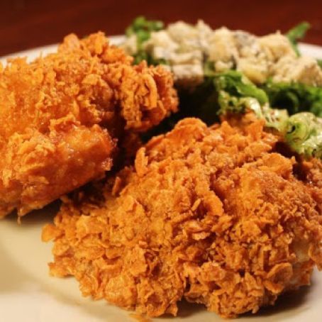 Double Coated Batter with Corn Flakes for Chicken, Fish, Etc. Recipe - (4.5/5) Cornflake Recipes, Kfc Fried Chicken Recipe, Fried Chicken Breast Recipe, Cornflake Chicken, Healthy Fried Chicken, Crusted Chicken Recipes, Corn Flake, Fried Chicken Breast, Man Food