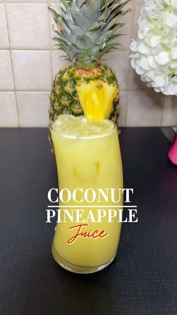 Pineapple In Coconut Water, Pineapple Juice And Coconut Milk, Pineapple Coconut Juice Recipe, Pineapple And Coconut Milk, Cocnut Milk, Coconut Water Recipes, Get Flat Stomach, Healthy Juicing, Coconut Juice