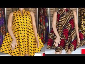 African Prom Dresses Ankara, Bishop Collar, African Dress Patterns, Full Circle Dress, Pola Blus, Umbrella Dress, Dress With Collar, Short African Dresses, African Inspired Clothing