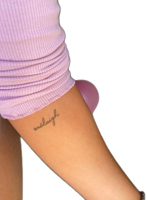 forearm one word tattoo, irish tatoo, breathe Irish Word Tattoos, Cool Girl Tattoos, Tattoo Irish, One Word Tattoo, Writing Tattoo, Cool Tattoos For Girls, Irish Words, Word Tattoo, Irish Tattoos