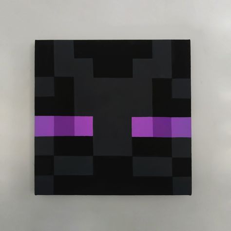 Enderman Cosplay, Minecraft Painting Ideas, Diy Minecraft Decorations, Minecraft Diy Crafts, Cardboard Decor, Painting Minecraft, Pink Canvas Art, Pokemon Halloween, Diy Photo Book