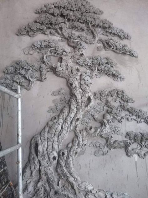 Study Interior, 3d Wall Art Sculpture, Drywall Art, Study Interior Design, Plaster Wall Art, Texture Painting On Canvas, Small Canvas Paintings, African Art Paintings, Tree Carving