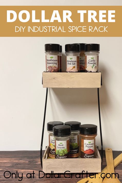 Dollar Tree Spice Rack Dollar Tree Spice Rack Diy Crafts, Spice Rack Dollar Tree, Homemade Spice Rack, Repurpose Spice Rack, Diy Spice Rack, Diy Counter, Wood Spice Rack, Make Your Own Coffee, Homemade Spices