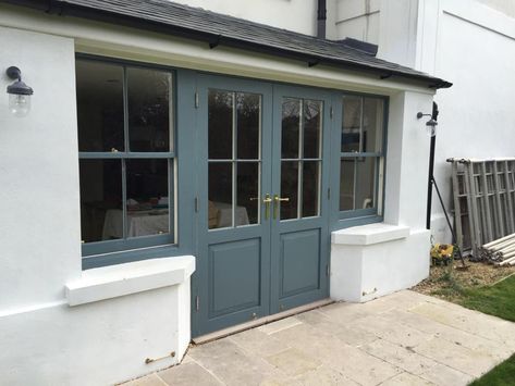 Timber French Doors Hampshire French Doors With Screens, French Doors Bedroom, Garage Renovation, Wooden French Doors, French Doors Exterior, Timber Roof, Garage Door Design, Timber Windows, French Doors Patio