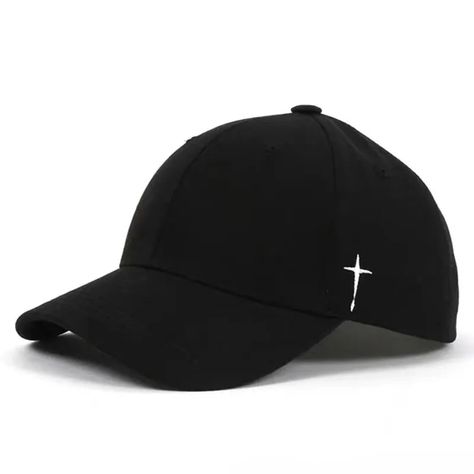 Embroidery Baseball, Simple Cross, Stylish Caps, Minimalist Accessories, Black Baseball Cap, Casual Hat, Black Cap, Green And Khaki, Water Drops