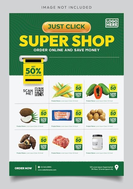 Grocery Signage, Supermarket Poster, Supermarket Flyer, Grocery Store Flyers, Creative Catalog, Social Media Images Design, Banner Sample, Product Catalog Template, Grocery Ads