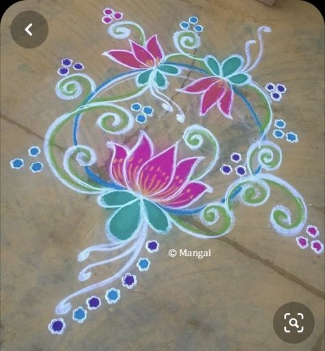 Street Chalk Art, Chalk Photos, Fun Chalk Art, Designs Rangoli, Chalk Ideas, Chalk Design, Colorful Rangoli, Rangoli Border, Sidewalk Chalk Art