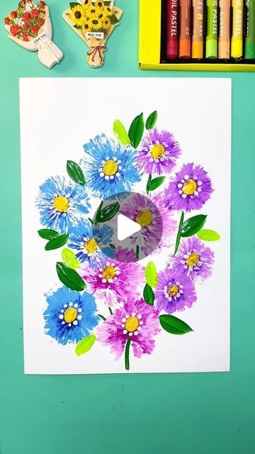 Colour Paper Flowers, Creative Arts Therapy, Paint Collection, Halloween Paper Crafts, Adding Details, Flower Shapes, Acrylic Painting Lessons, Hand Crafts For Kids, Cotton Swab