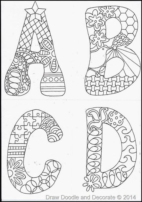 Font Doodle, Fonts Doodle, Lettering Doodle, Coloring Letters, Doodle Font, Abc Coloring Pages, Doodle Alphabet, 6th Grade Art, Abc Coloring